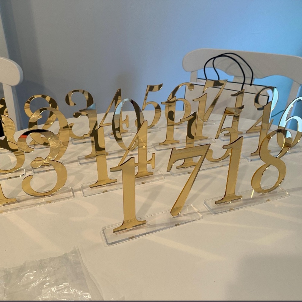 Gold Acrylic Table Numbers - Picture 3 of 4